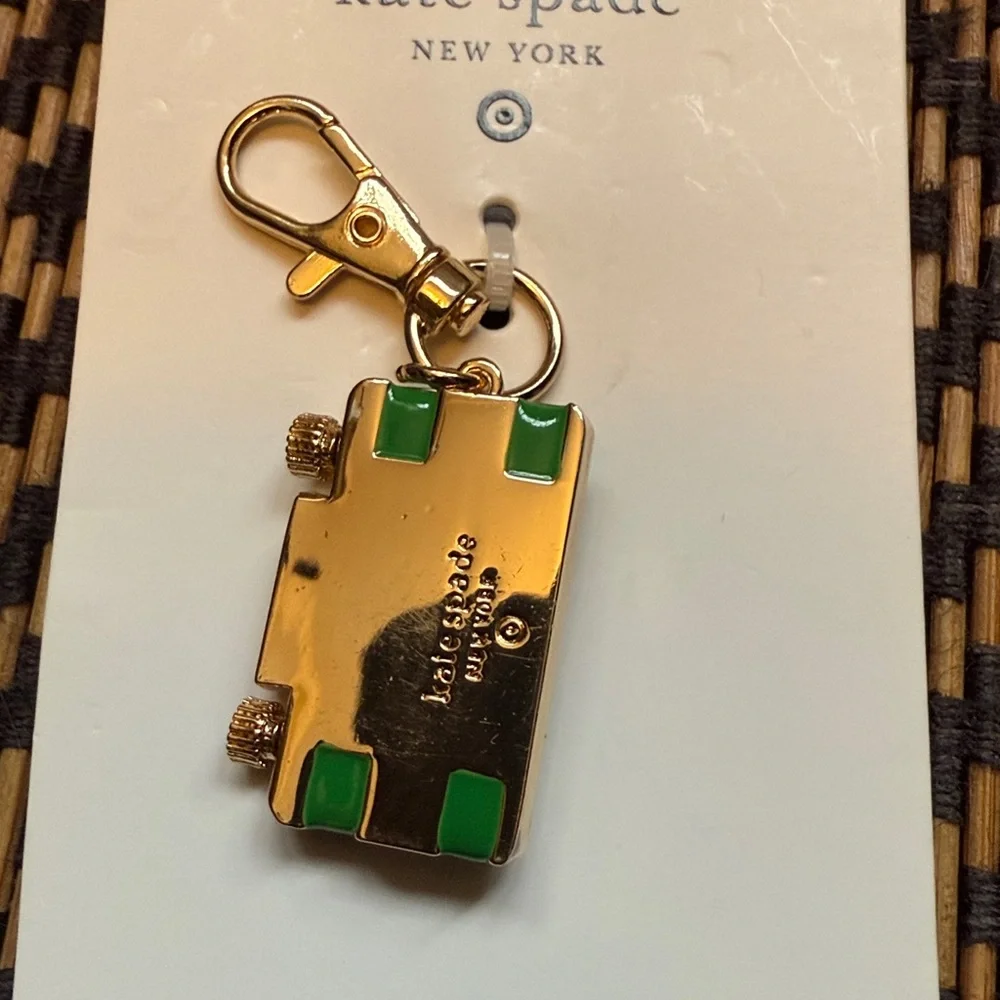 Camera Bag Charm Keychain kate spade new york x Target Gold Green Rhinestone